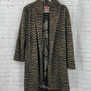Johnny Was Allebra Zebra Faux Fur Extremely Soft Silk Lining Animal Print Small